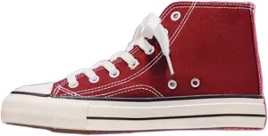 1970s Retro Canvas Sneakers Women High Top Lace-Up Vulcanized Skate Shoes Korean Style Casual Platform Shoes for Teen Girls School Spring Summer