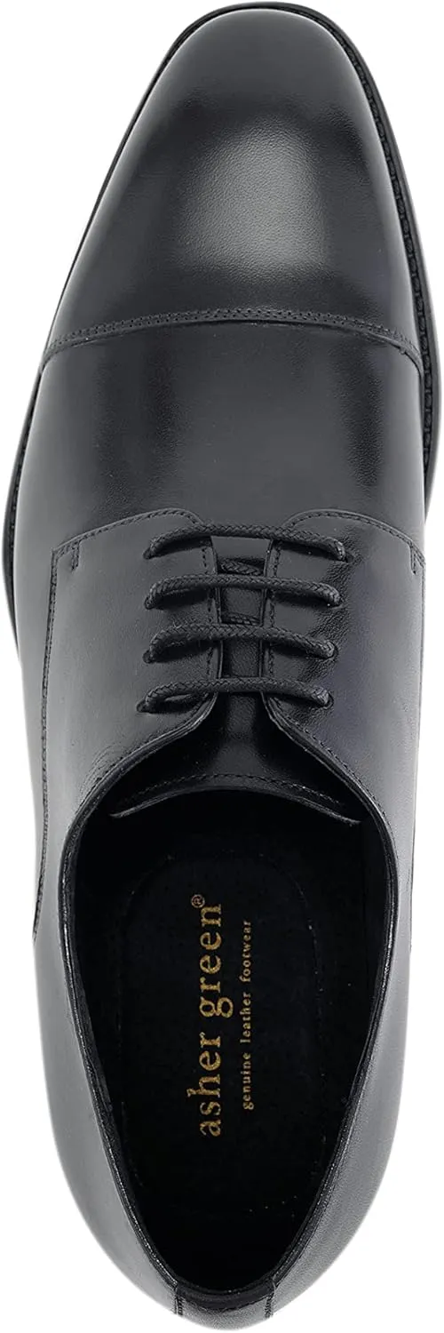 Asher Green AG114 Men's Genuine Leather Oxfords, Cap Toe, Lace Up, Brogue - Teal, Tan, Brown, Green, Grey