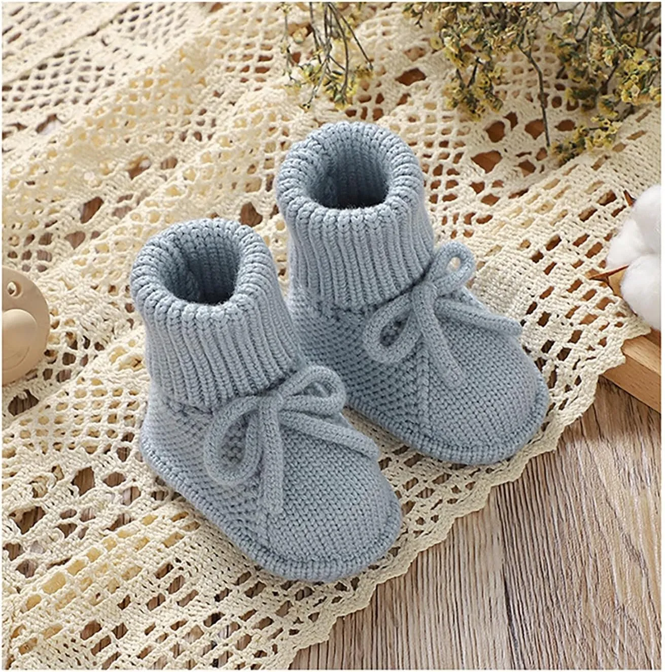 Baby Booties Newborn Sock Shoes Hand Knitting Crochet Infant Boy Girl Cozy Shoes Indoor Breathable Walking Shoes