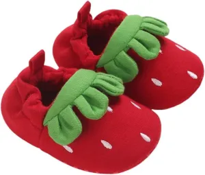 Baby Moccasins Infant Shoes Strawberry Prints Soft Soled Non Slip Socks Baby Floor Shoes Socks Spring Fall Flat