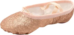 Ballet Glitter Shoes Split-Sole for Girls Toddler Dance Slippers with Elastic Laces for Toddler Ballet Flat