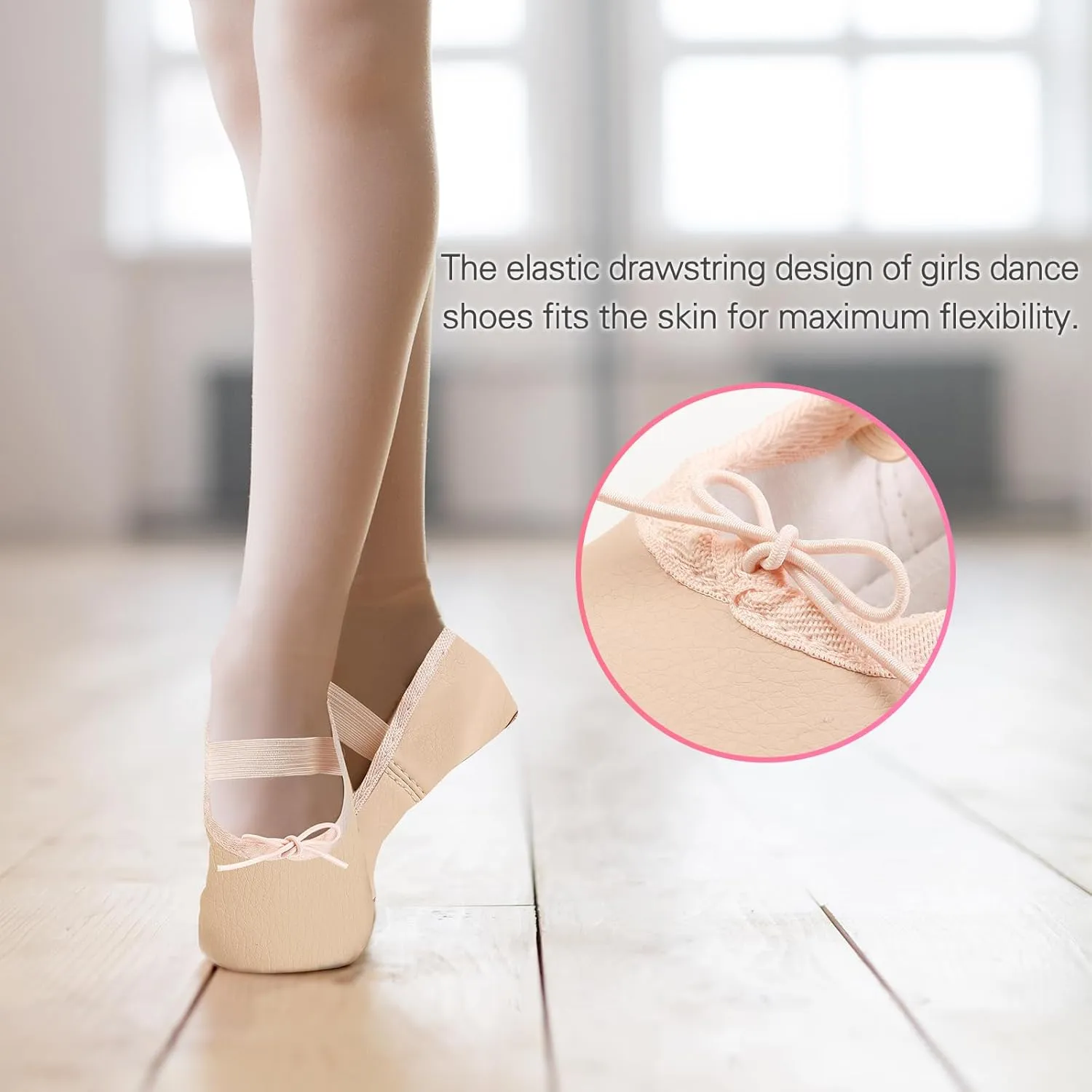 Ballet Shoes for Girls, Leather Ballet Slippers for Toddlers/Kids/Women