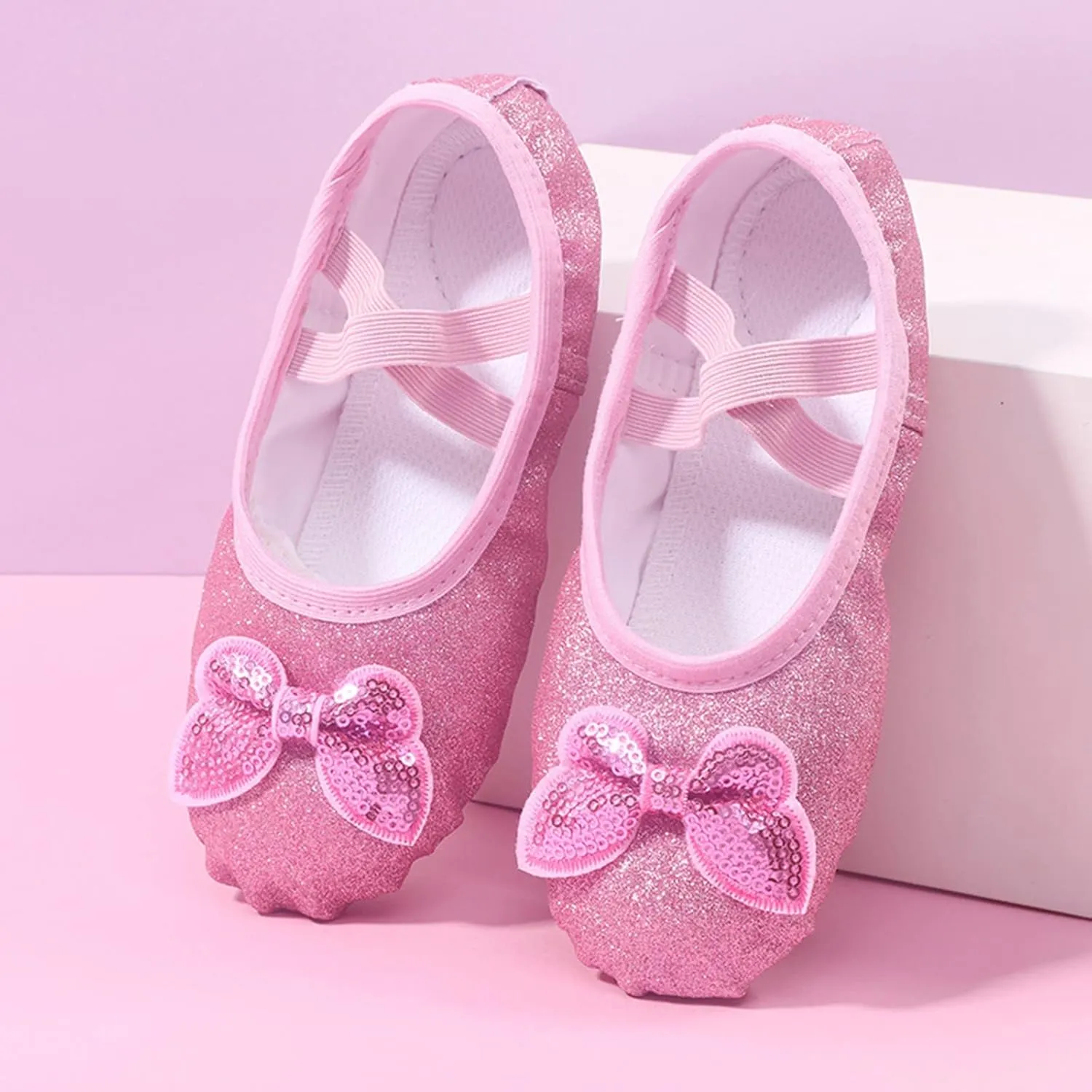 Ballet Shoes for Girls Satin Dance Practic Slippers Split Soft Flat Sole Yoga Gymnastics Shoes Pik Ballet Slippers