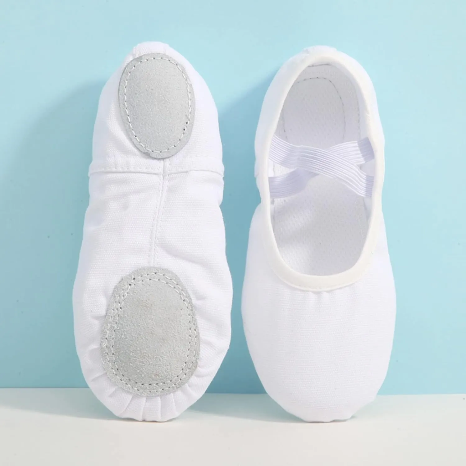 Ballet Shoes for Girls, Satin Elastic Dance Practice Slippers Split Soft Leather Flat Sole Yoga Gymnastics Shoes