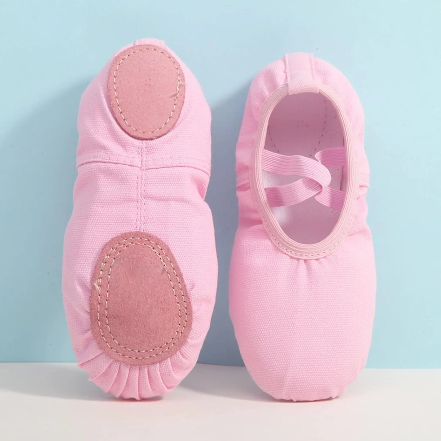 Ballet Shoes for Girls, Satin Elastic Dance Practice Slippers Split Soft Leather Flat Sole Yoga Gymnastics Shoes