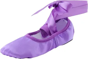 Ballet Shoes for Girls Satin Ribbons Ballet Slippers Dance Shoes Satin Dance Practice Slippers Breathable Shoes