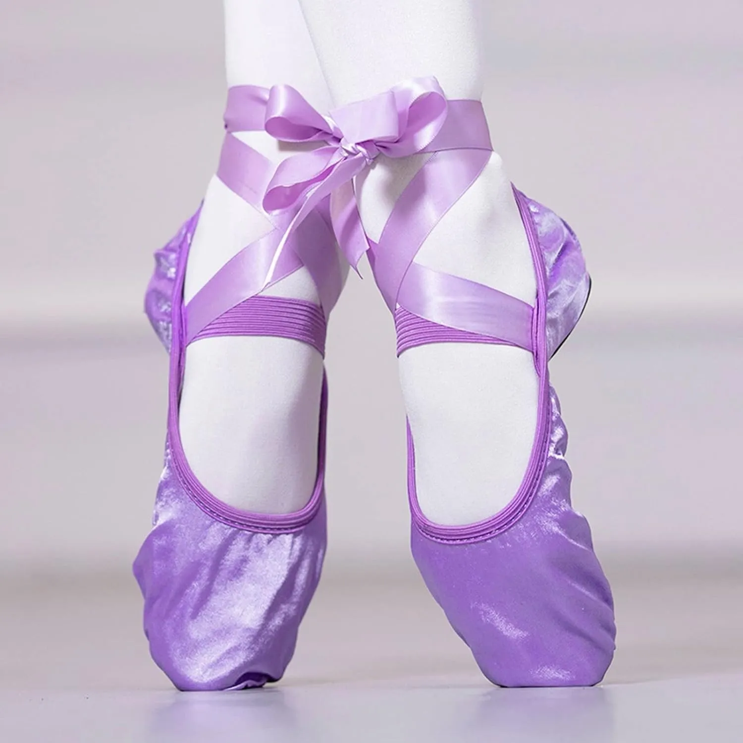 Ballet Shoes for Girls Satin Ribbons Ballet Slippers Dance Shoes Satin Dance Practice Slippers Breathable Shoes