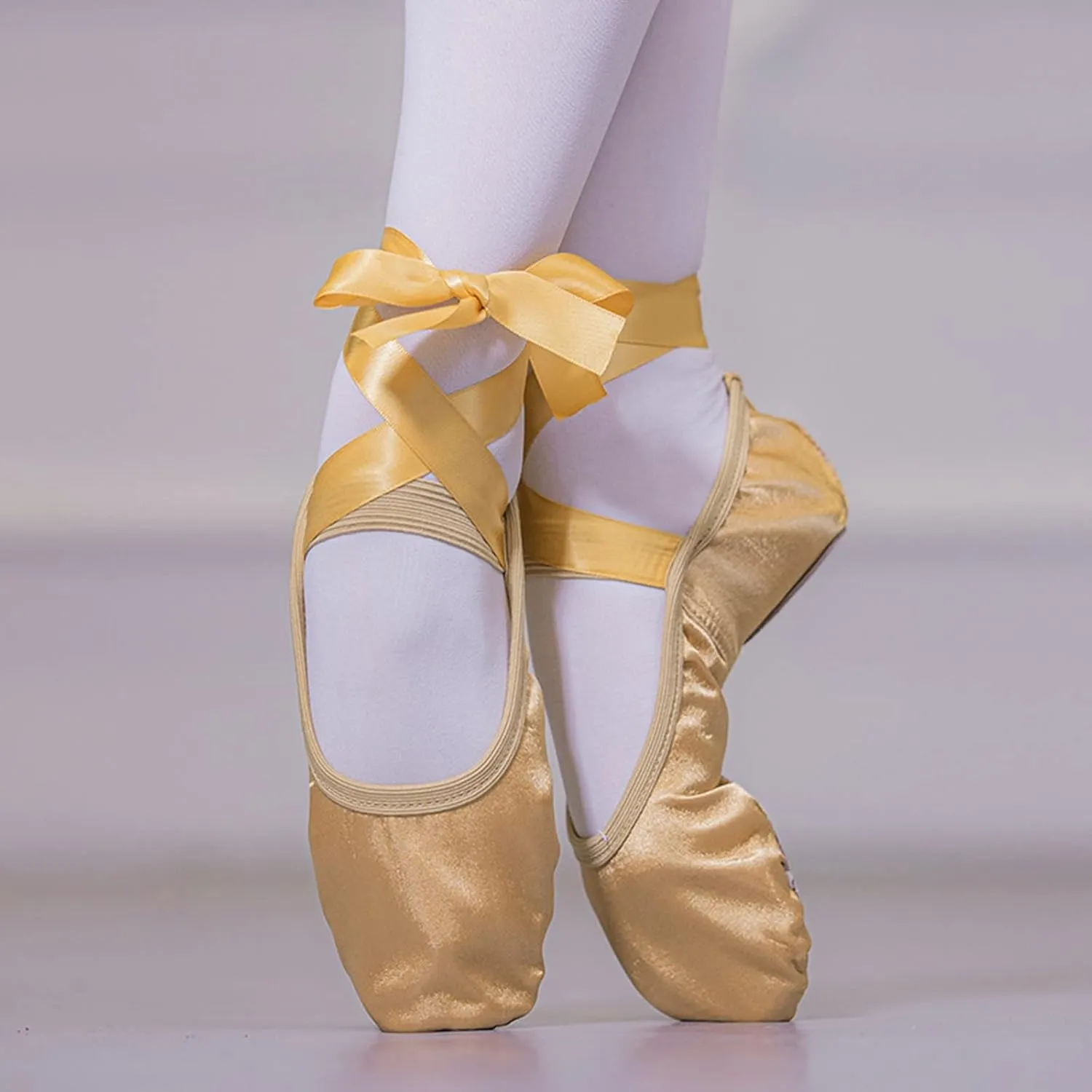 Ballet Shoes for Girls Satin Ribbons Ballet Slippers Dance Shoes Satin Dance Practice Slippers Breathable Shoes