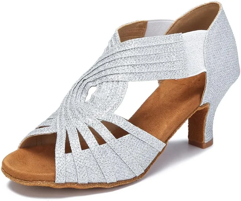 Ballroom Dance Shoes Women Latin Salsa Practice Dancer Shoes 2.5'' Heels YT02