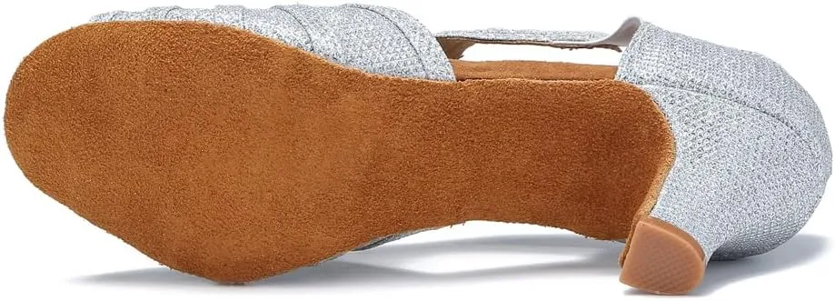 Ballroom Dance Shoes Women Latin Salsa Practice Dancer Shoes 2.5'' Heels YT02