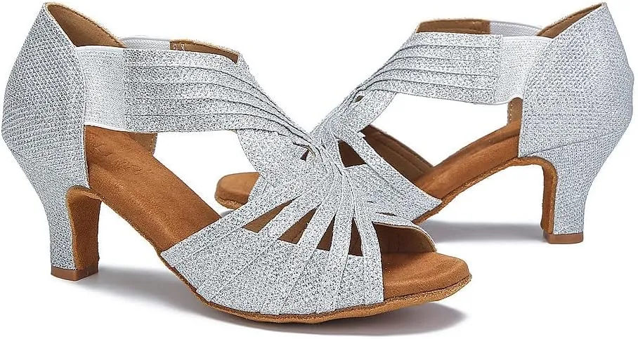 Ballroom Dance Shoes Women Latin Salsa Practice Dancer Shoes 2.5'' Heels YT02