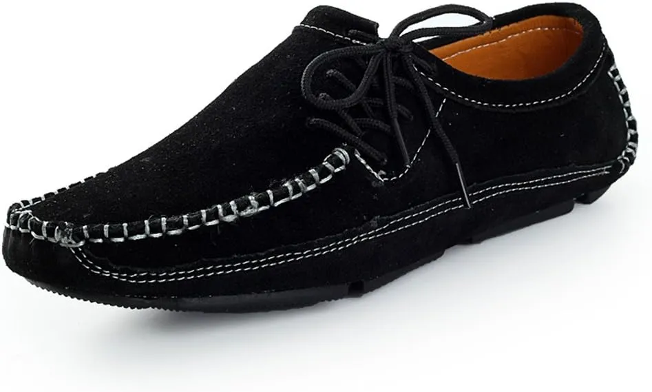 BIFINI Men's Stylish Suede Leather Loafers Driving Moccasins Flats Shoes
