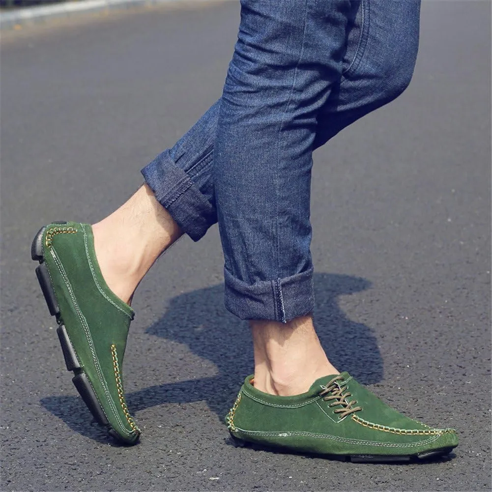 BIFINI Men's Stylish Suede Leather Loafers Driving Moccasins Flats Shoes