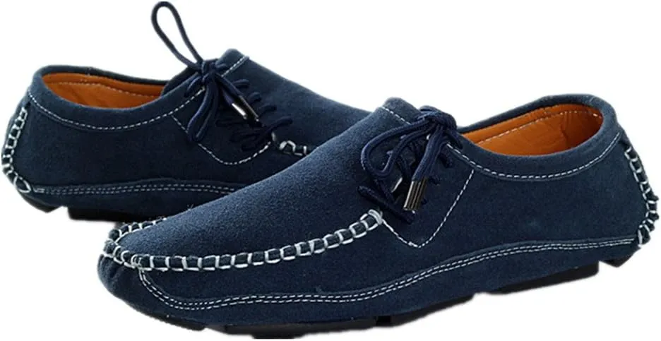 BIFINI Men's Stylish Suede Leather Loafers Driving Moccasins Flats Shoes