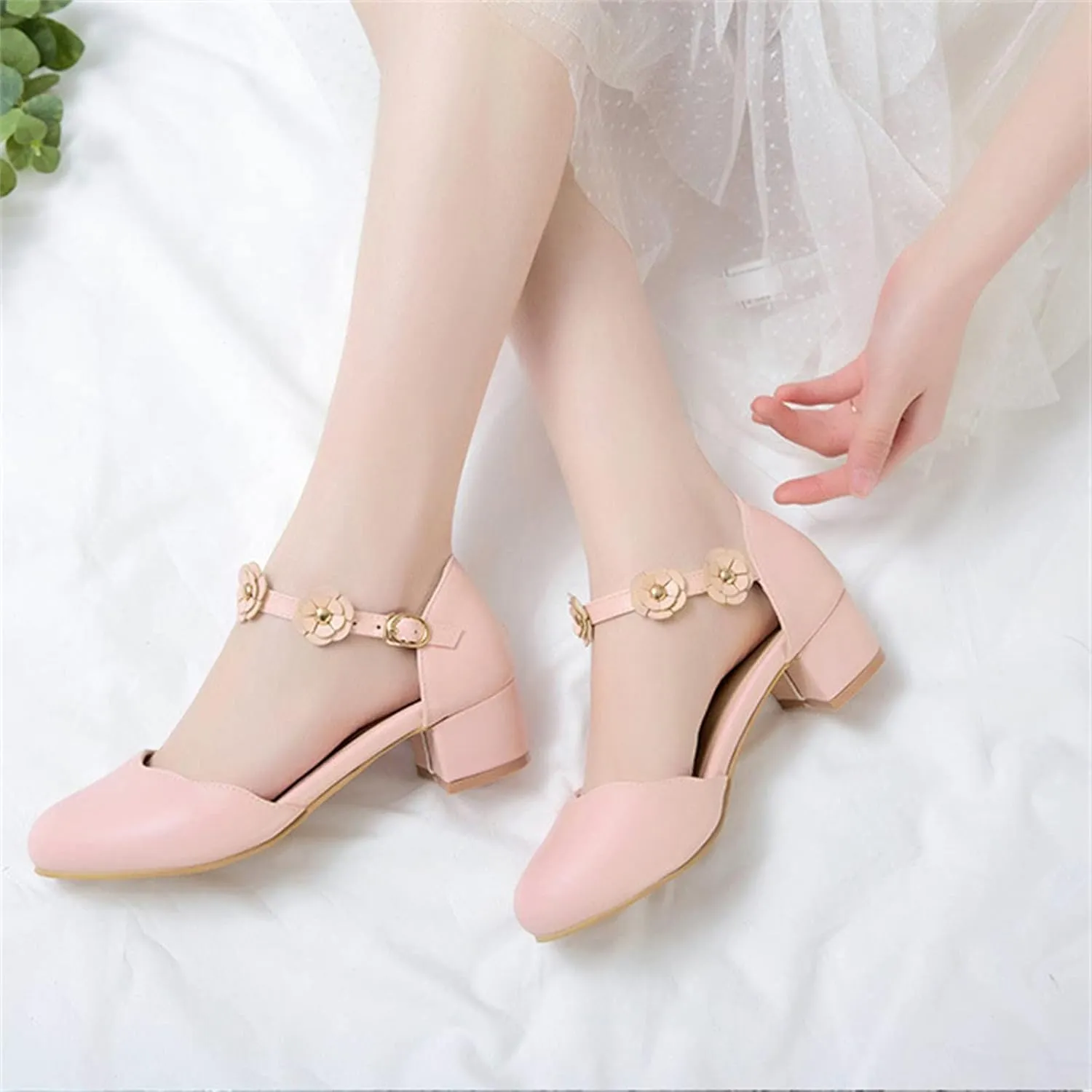 Big Kids Girls Mary ane Dress Shoes Pumps Low Heels Flower High School Prom Shoes Kids Summer Sandals