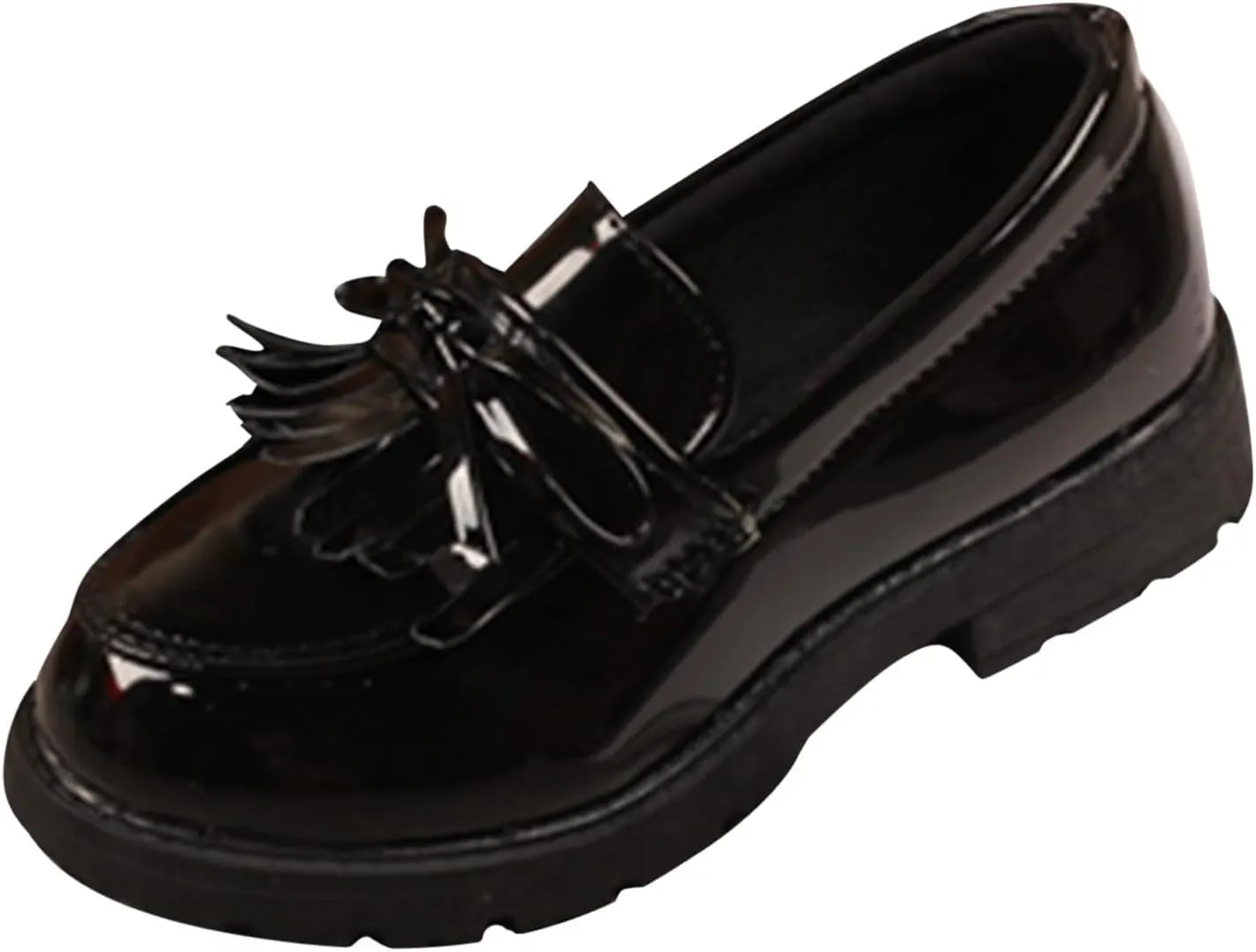 Boys Slip on Shoe Girls Slip On Leather Loafer Tassel Bow Flats School Dress Shoes for Girls and 1 Boys