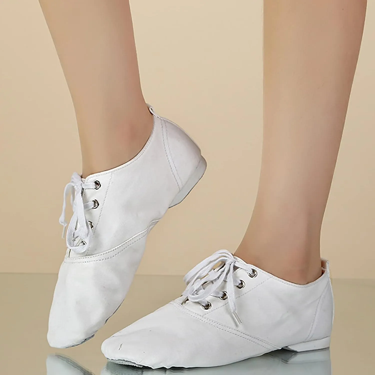 Canvas Ballet Shoes for Girls Ballet Girls Dance Shoes Stretch Split Sole Ballet Slippers Flat for Perform Dance Yoga