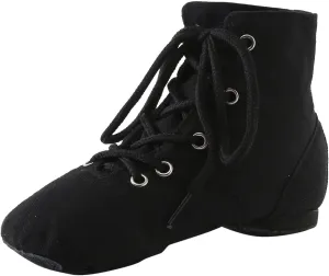 Child Jazz Boots Split Sole Dance Shoes for Boys Jazz Shoes for Girls Dance Booties Black Ballet Flat for Girls