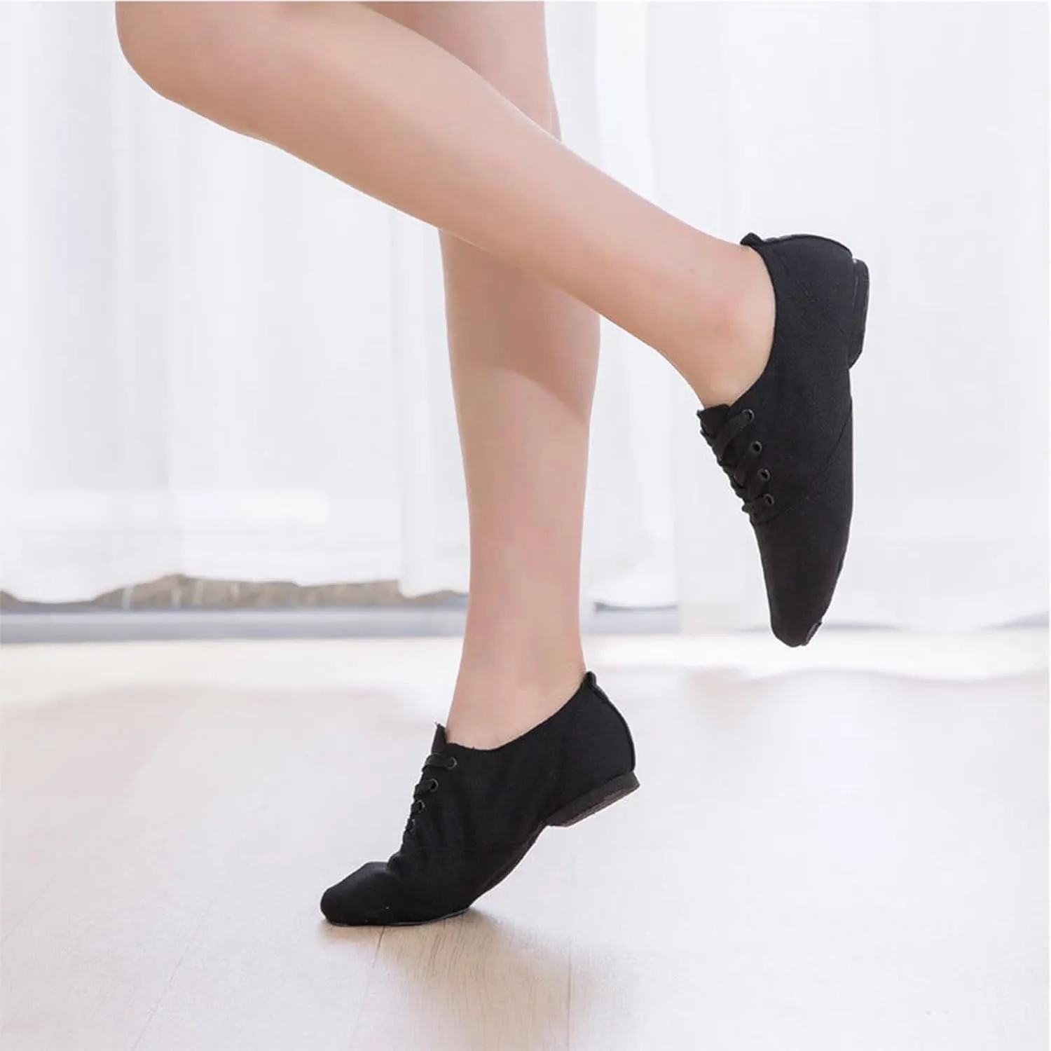 Child Jazz Boots Split Sole Dance Shoes for Boys Jazz Shoes for Girls Dance Booties Black Ballet Flat for Girls