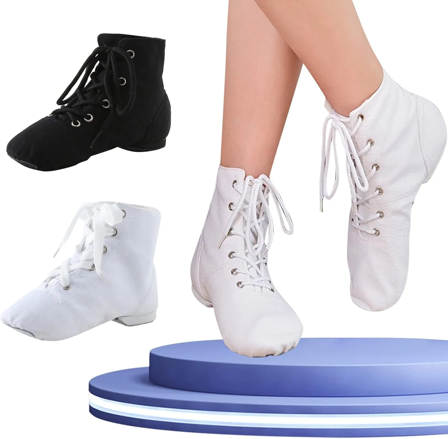 Child Jazz Boots Split Sole Dance Shoes for Boys Jazz Shoes for Girls Dance Booties Black Ballet Flat for Girls