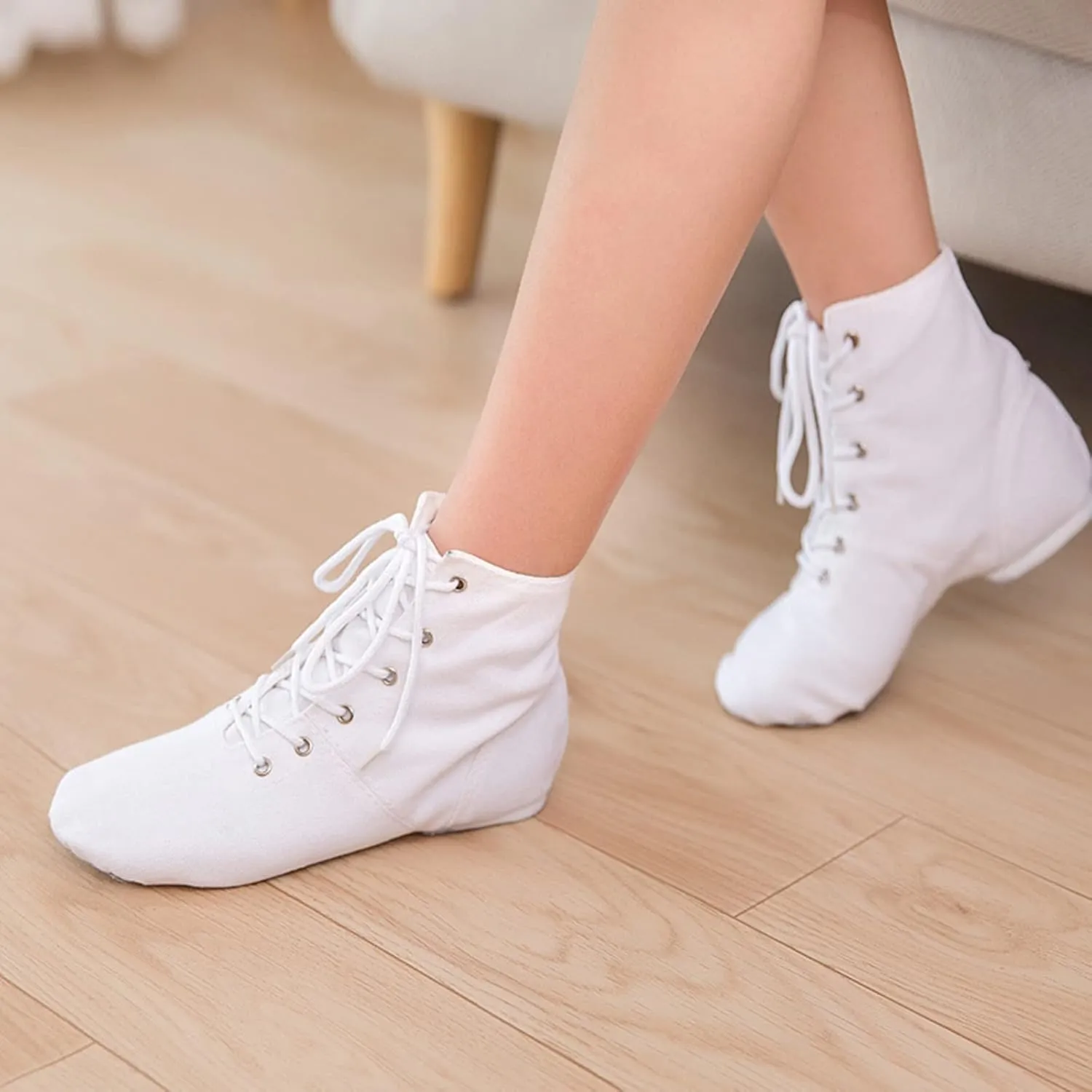 Child Jazz Boots Split Sole Dance Shoes for Boys Jazz Shoes for Girls Dance Booties Black Ballet Flat for Girls