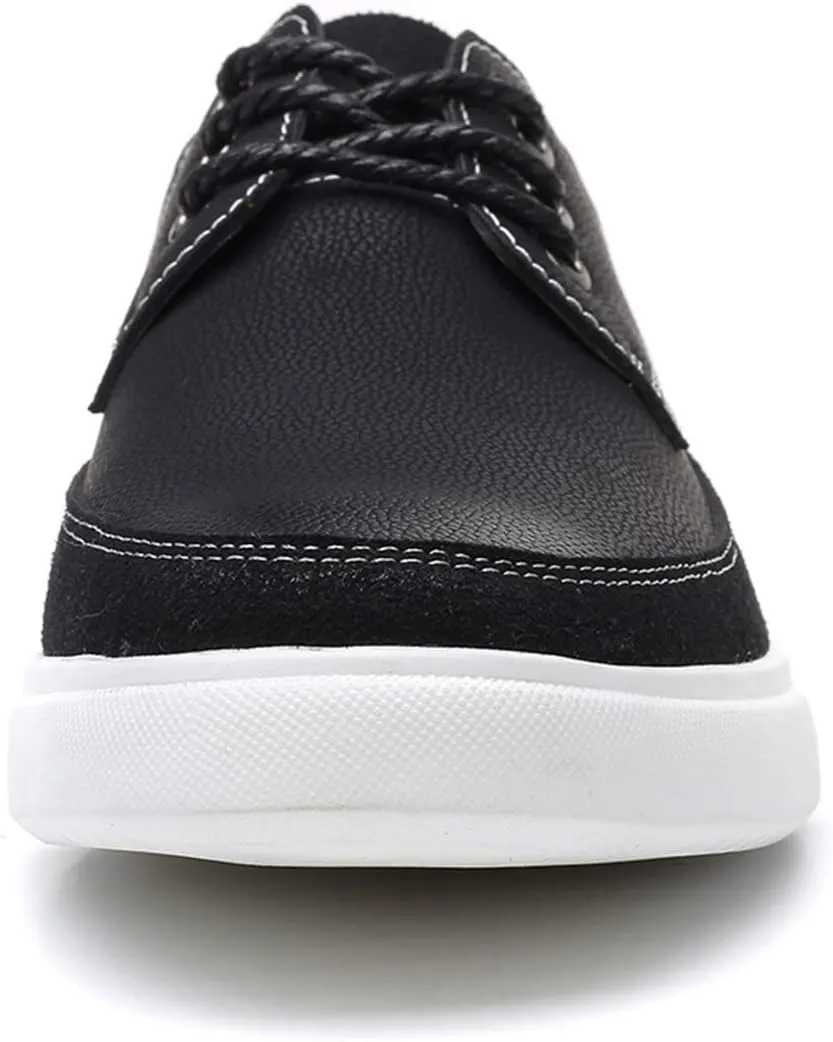 CMM Men Lace-up Flat Sneakers, Casual Shoes Fashion Leather Oxfords, Breathable Walking Shoes Work Outdoor