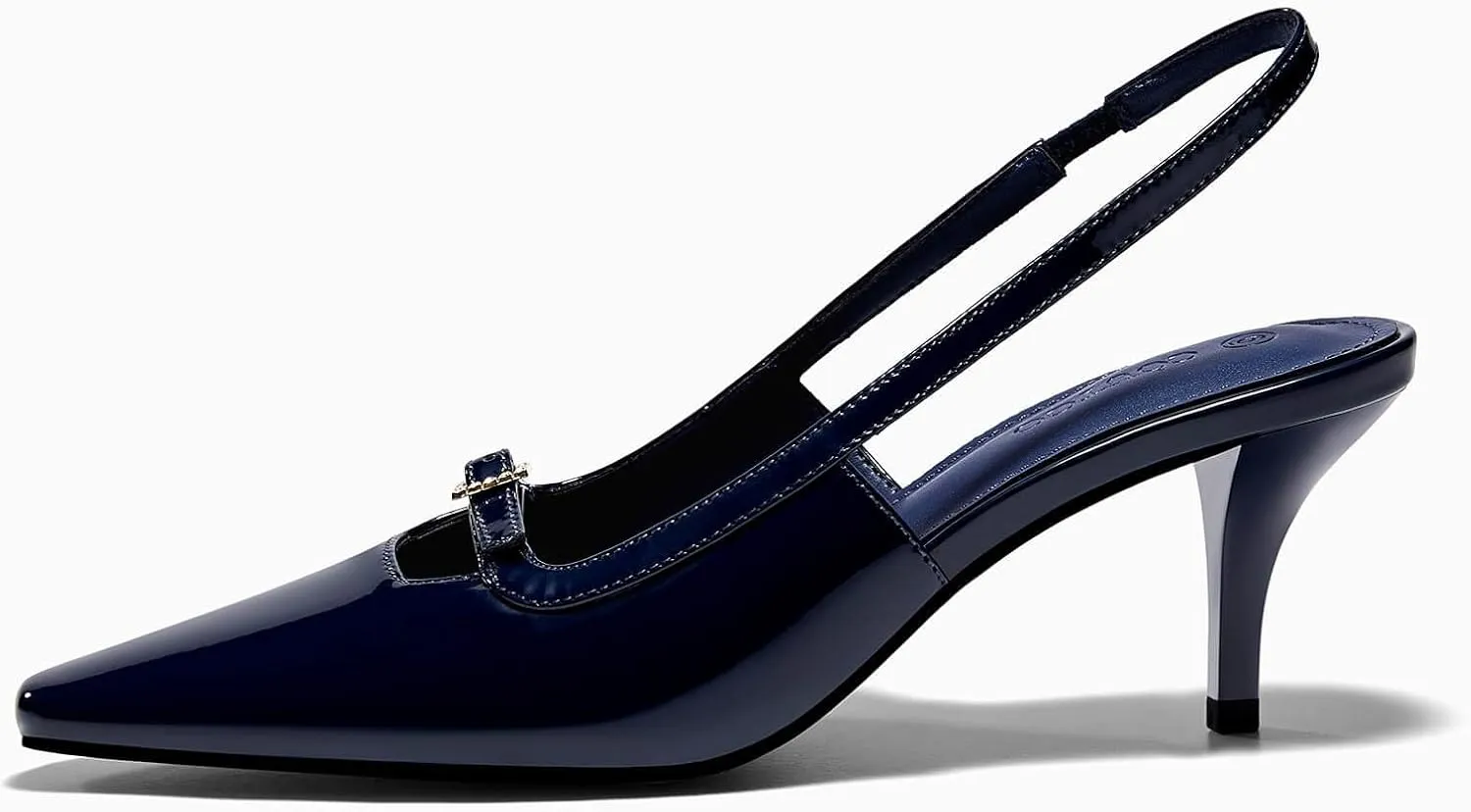 Coutgo Womens Kitten Heels Slingback Dress Shoes Buckle Office Work Pumps Shoes
