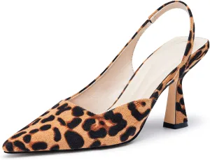 Coutgo Womens Slingback Stiletto High Heels Closed Pointed Toe Pumps DOrsay Sexy Office Dress Shoes
