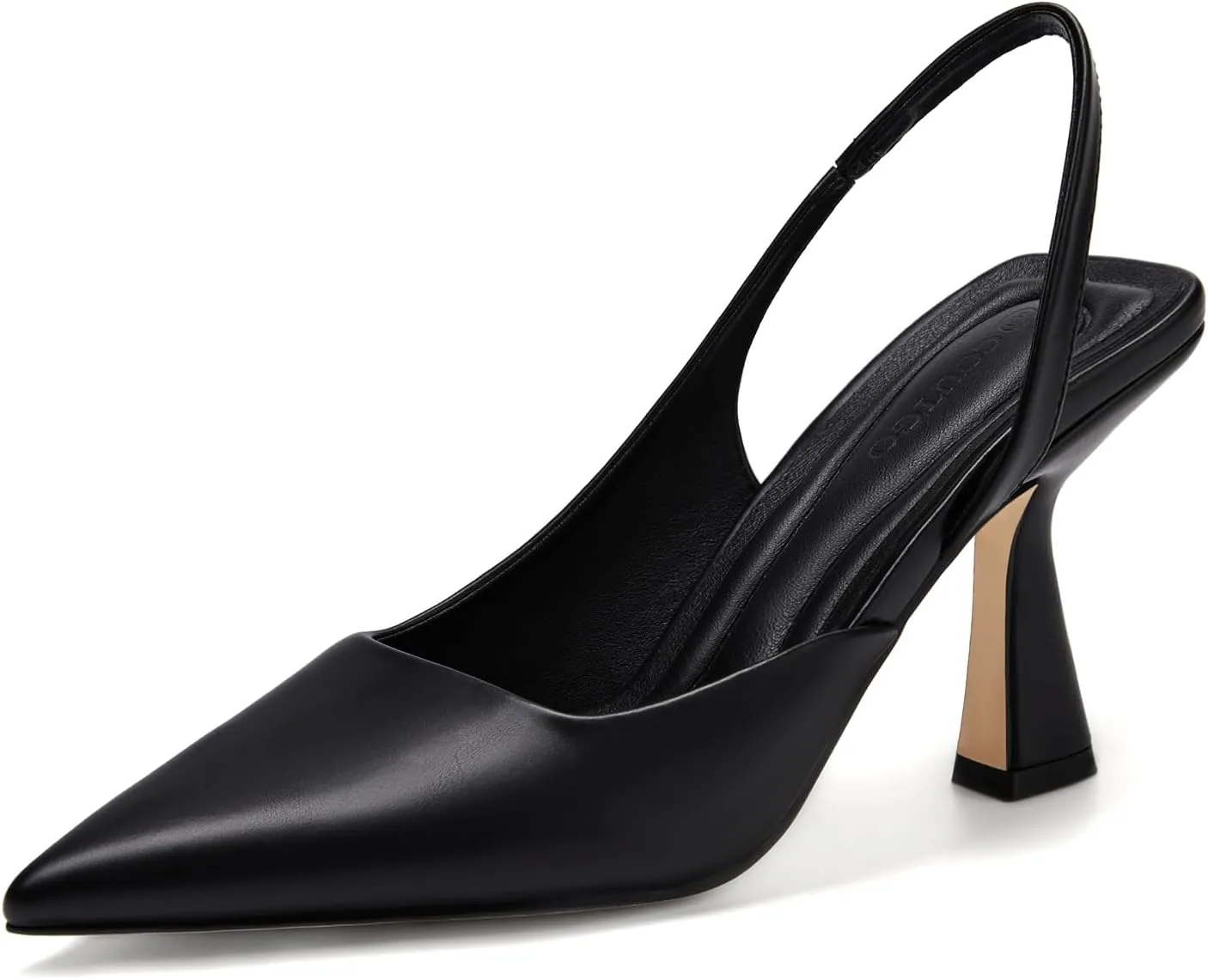 Coutgo Womens Slingback Stiletto High Heels Closed Pointed Toe Pumps D’Orsay Sexy Office Dress Shoes