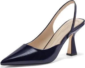Coutgo Womens Slingback Stiletto High Heels Closed Pointed Toe Pumps DOrsay Sexy Office Dress Shoes