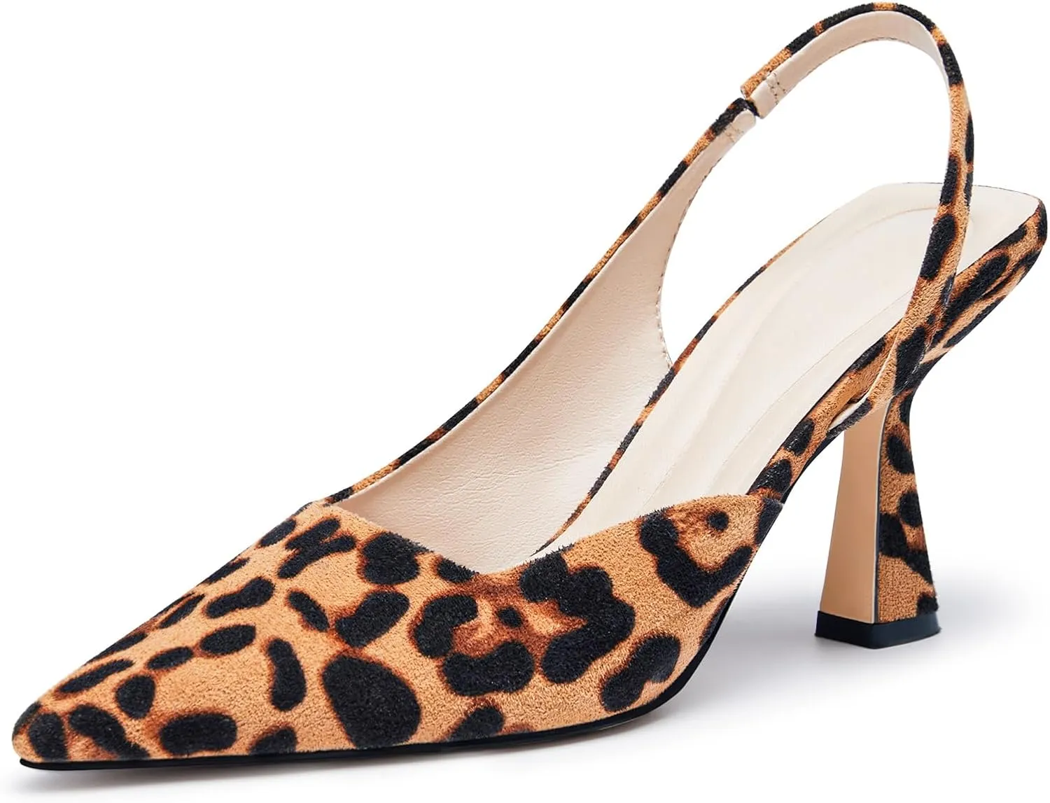 Coutgo Womens Slingback Stiletto High Heels Closed Pointed Toe Pumps DOrsay Sexy Office Dress Shoes