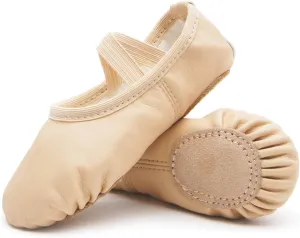 DIPUG Ballet Shoes for Girls Toddler Dance Slipper PU Leather Kids Ballerina Shoe