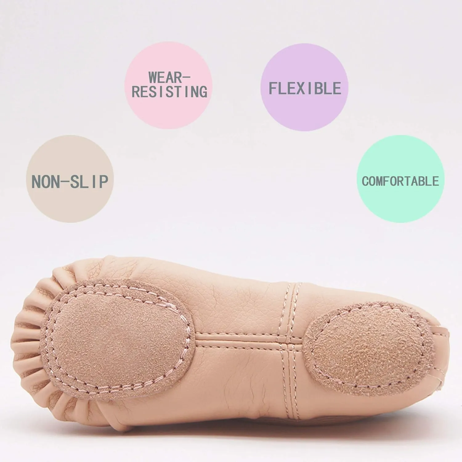 DIPUG Ballet Shoes for Girls Toddler Dance Slipper PU Leather Kids Ballerina Shoe