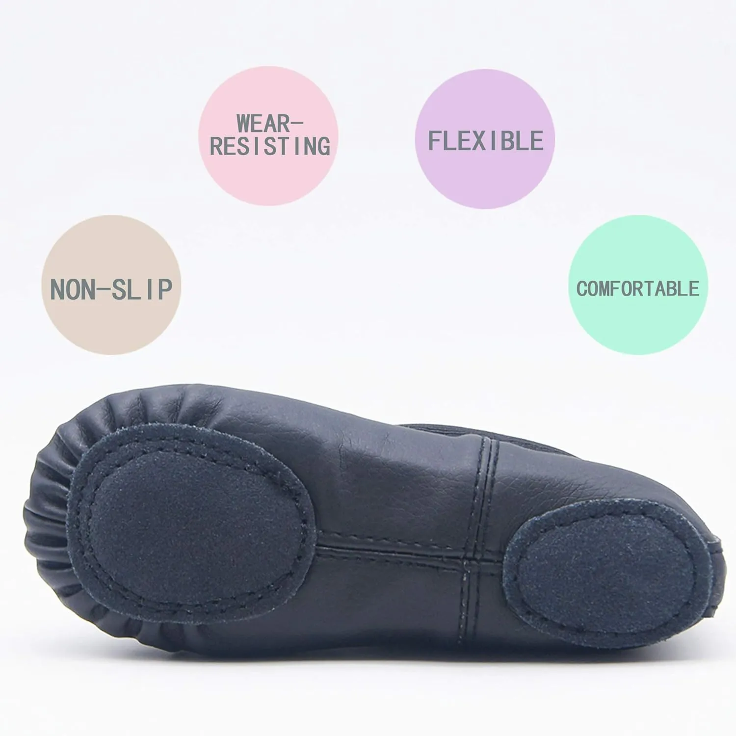 DIPUG Ballet Shoes for Girls Toddler Dance Slipper PU Leather Kids Ballerina Shoe