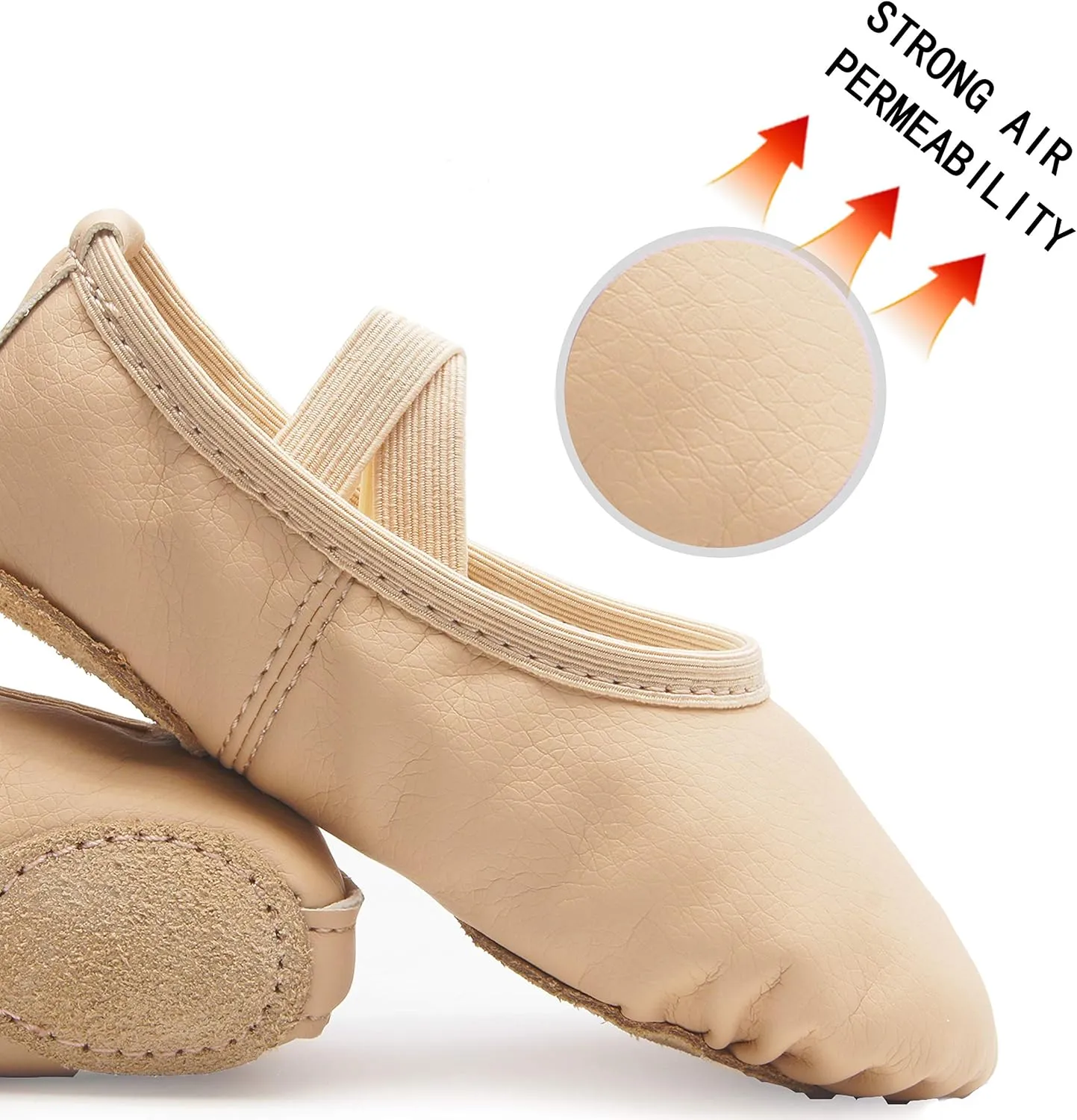 DIPUG Ballet Shoes for Girls Toddler Dance Slipper PU Leather Kids Ballerina Shoe