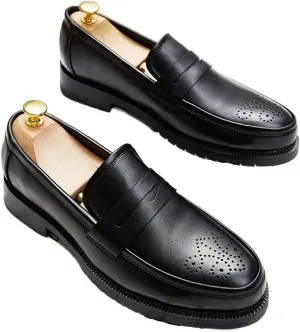Dress Shoes for Men Golden Sapling Men's Leisure Brogue Shoes Classic Dress Loafers for Casual Business Formal Occasions