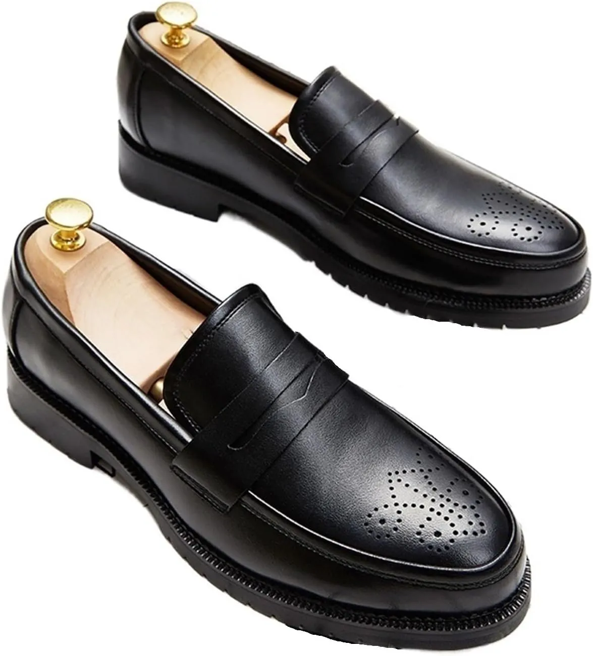 Dress Shoes for Men Golden Sapling Men's Leisure Brogue Shoes Classic Dress Loafers for Casual Business Formal Occasions