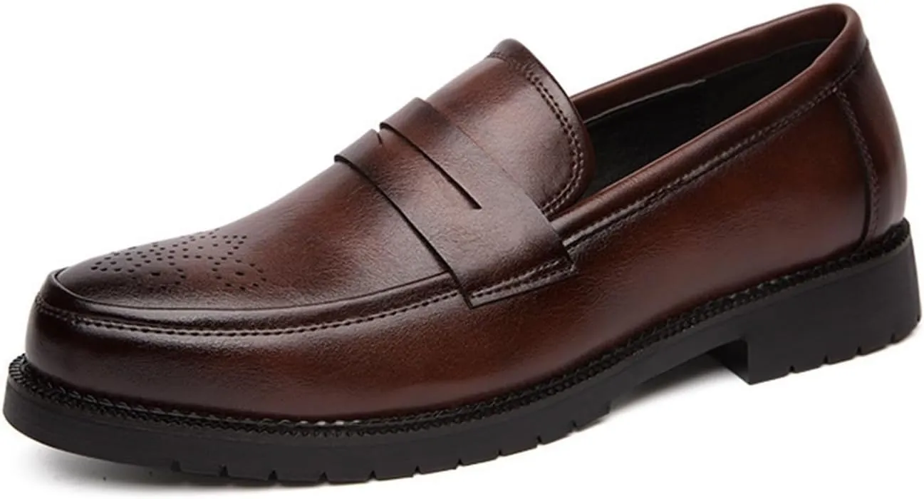 Dress Shoes for Men Retro Men’s Brogue Dress Shoes Leather Oxfords for Parties, Weddings, and Formal Events