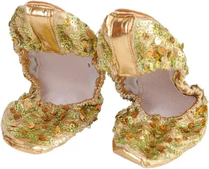 EXCEART 1 Pair Dancing Accessories Girls Glitter Slipper Dancing Shoes Sneakers Slippers Shoes for Women Flats Sequins Ballet Shoes Girl Child Non-slip Performance Shoes Golden