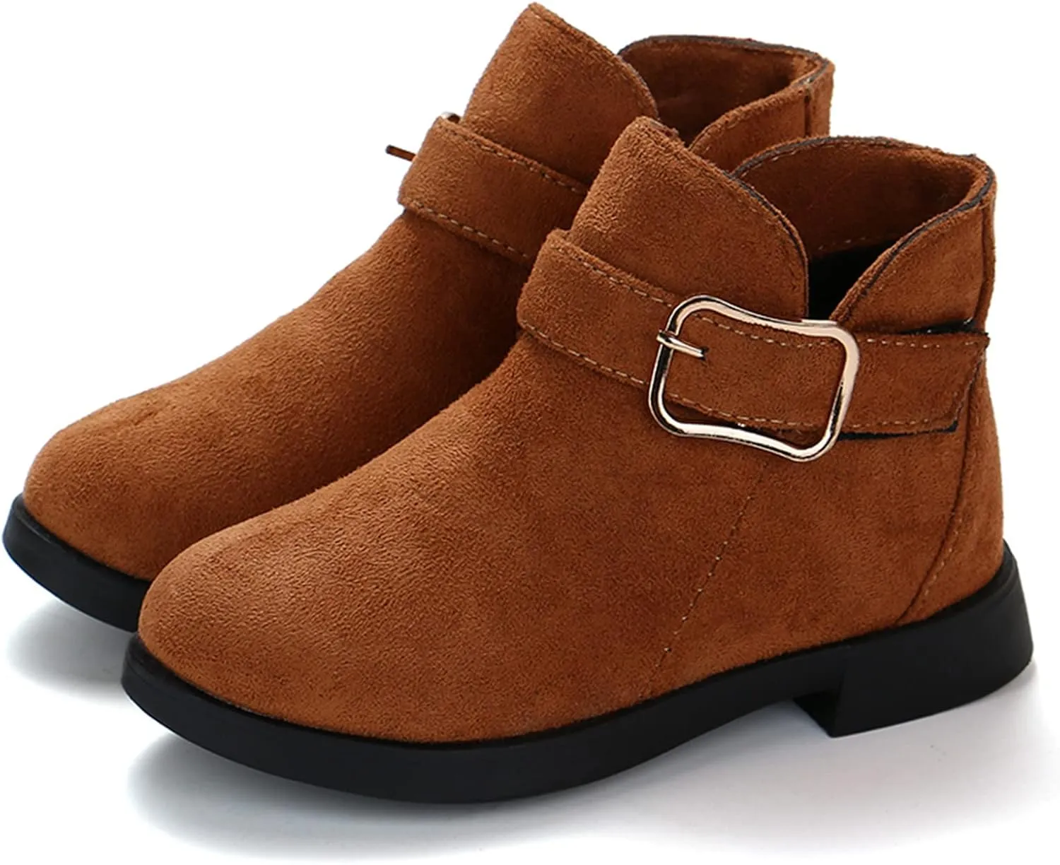 Girl Boots Kids Ankle Boots Warm Side Zipper Boots Low Heel Short Booties Winter Snow Boots Anti-Slip Shoes
