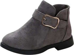 Girl Boots Kids Ankle Boots Warm Side Zipper Boots Low Heel Short Booties Winter Snow Boots Anti-Slip Shoes