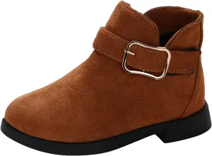 Girl Boots Kids Ankle Boots Warm Side Zipper Boots Low Heel Short Booties Winter Snow Boots Anti-Slip Shoes