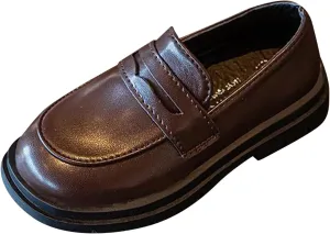 Girls Chunky Loafers Dress Shoes for Girl Platform 𝐏enny Loafers Round Toe School Uniform Slip On Oxford Shoes