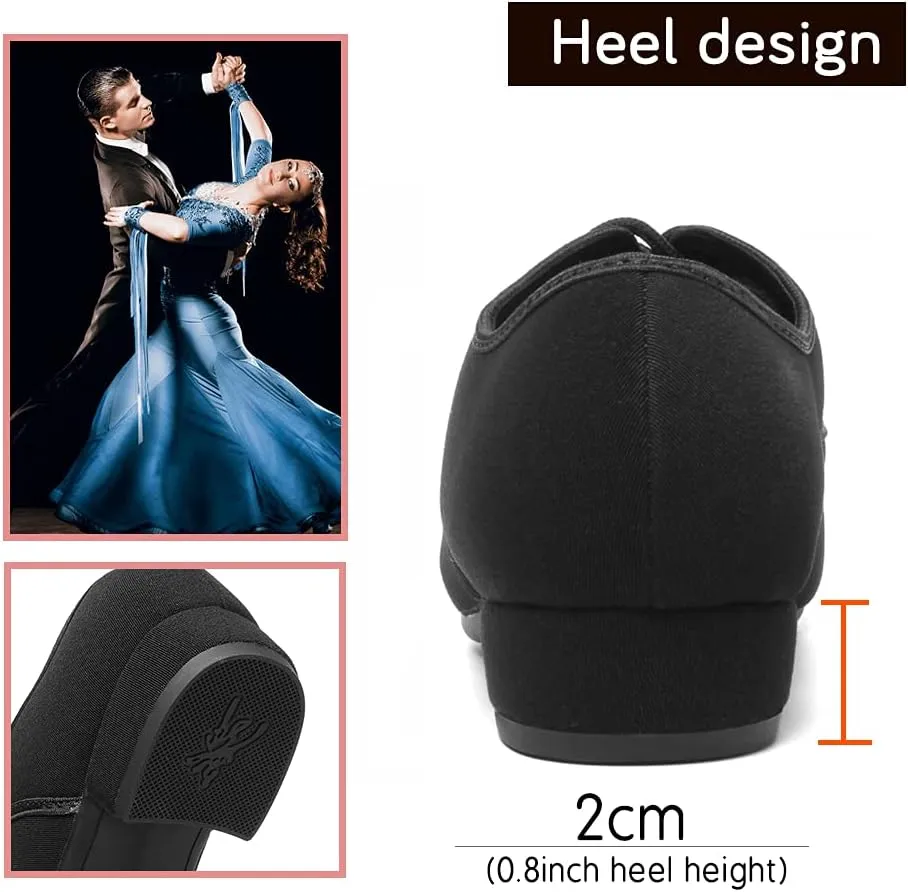 HIPPOSEUS Men's Standard Ballroom Dance Shoes Lace up Latin Tango Rumba Social Dance Waltz Shoes