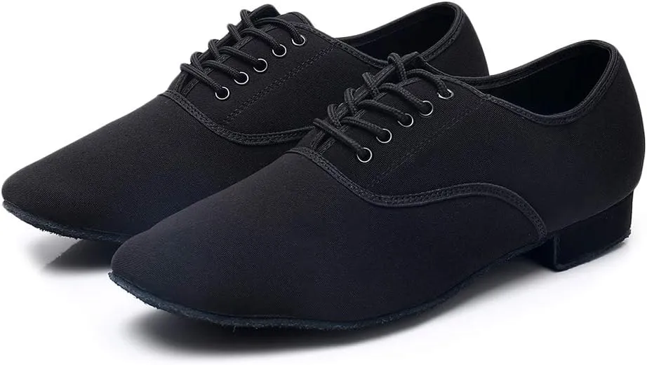 HIPPOSEUS Men's Standard Ballroom Dance Shoes Lace up Latin Tango Rumba Social Dance Waltz Shoes