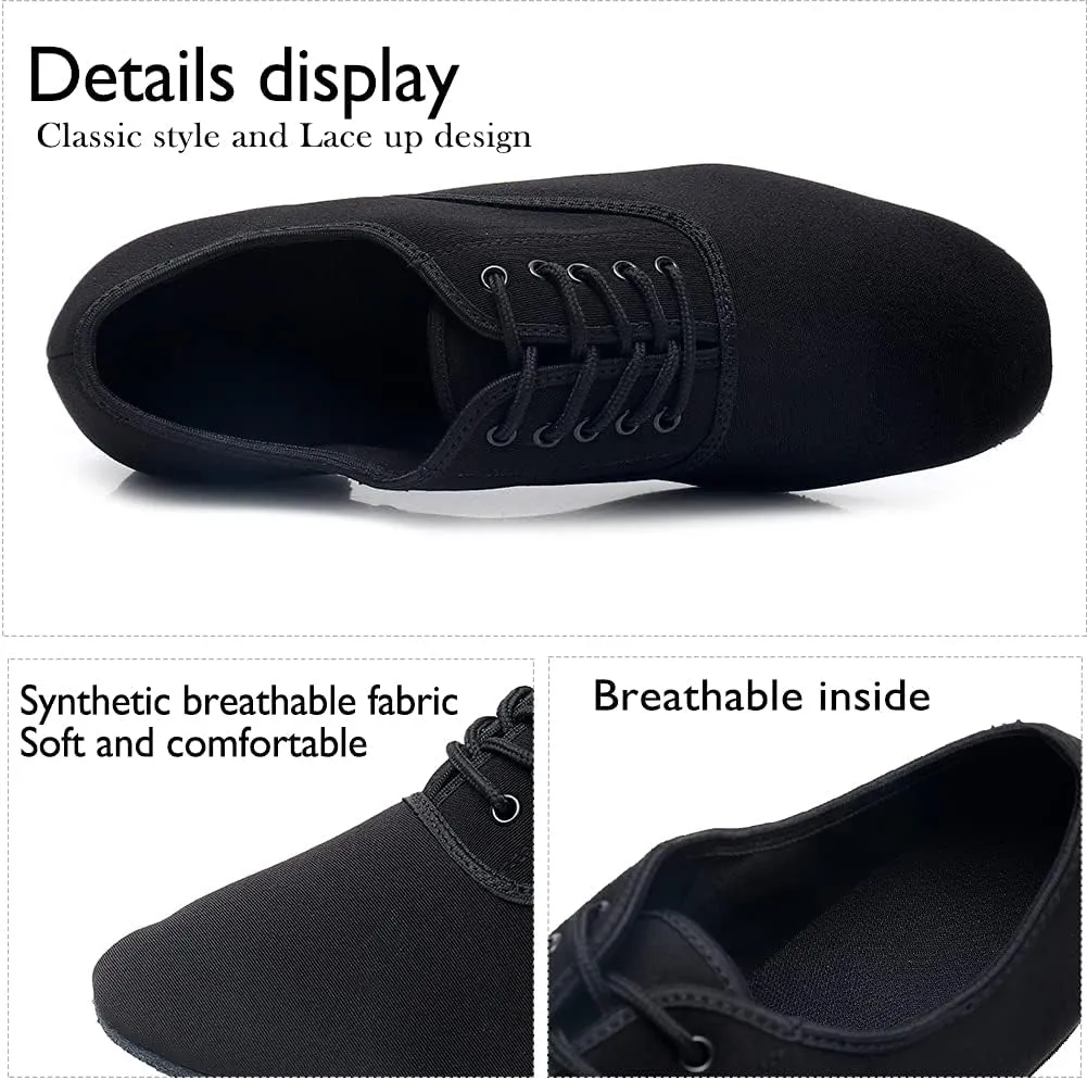 HIPPOSEUS Men's Standard Ballroom Dance Shoes Lace up Latin Tango Rumba Social Dance Waltz Shoes