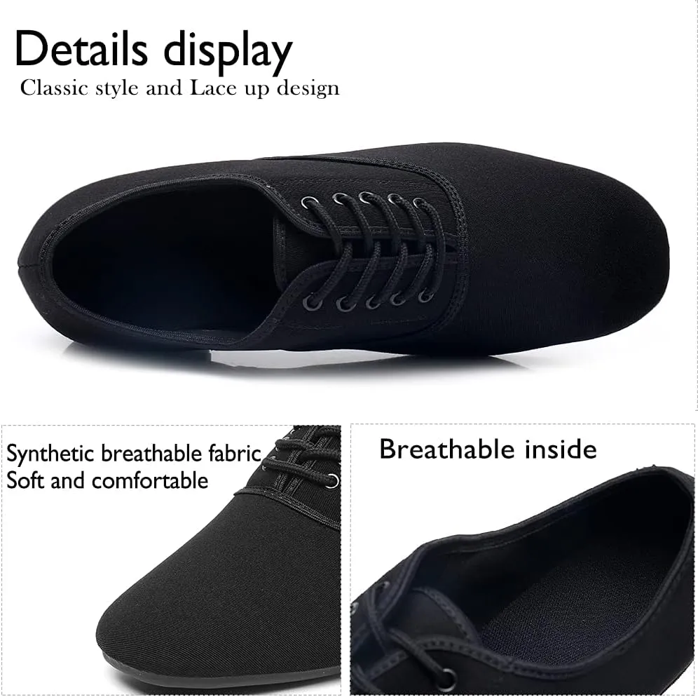 HIPPOSEUS Men's Standard Ballroom Dance Shoes Lace up Latin Tango Rumba Social Dance Waltz Shoes