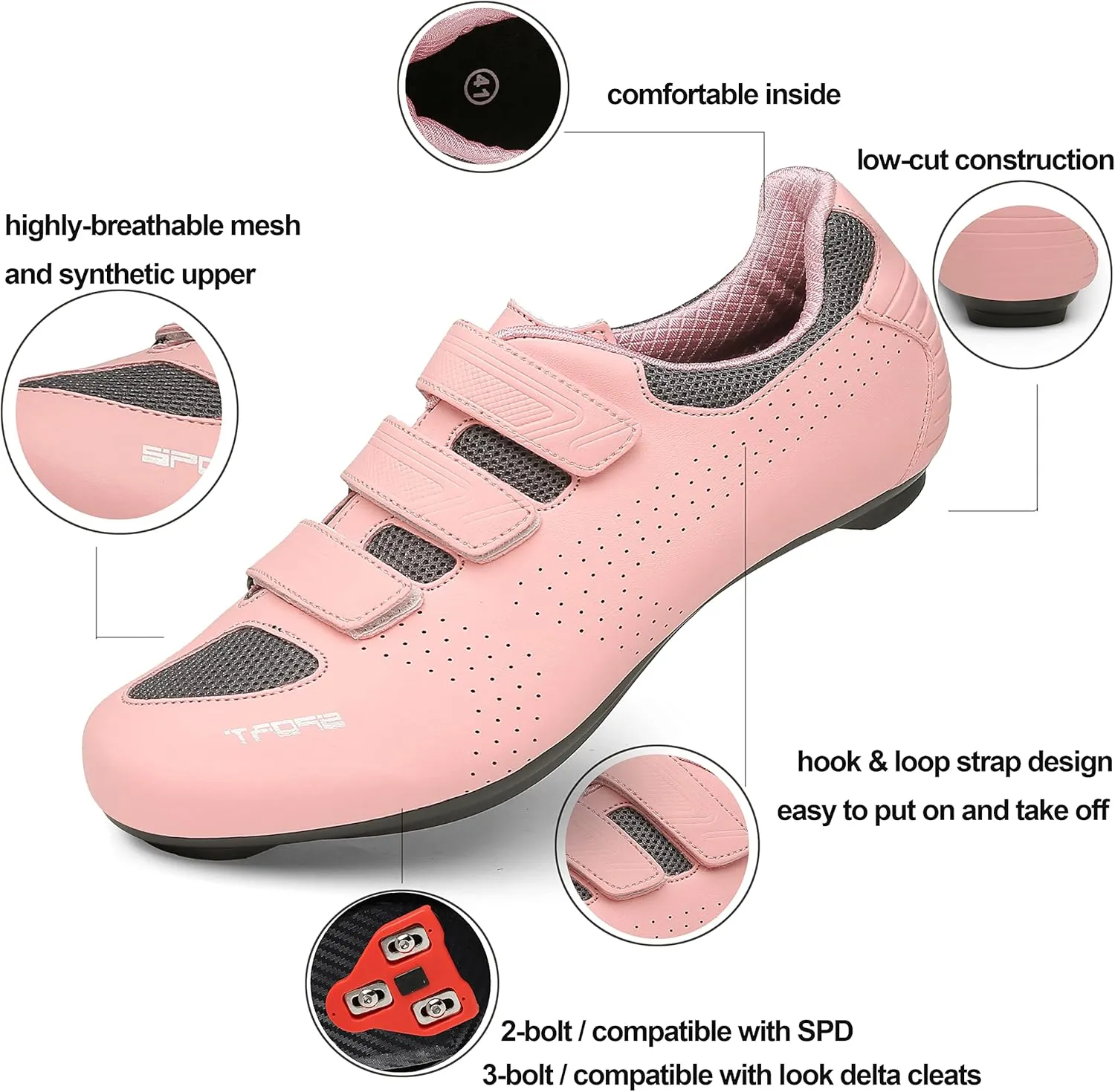 Honosuker Women's Men's Cycling Shoes Compatible with Peloton Delta SPD Spin Road Bike Bicycle Shoes