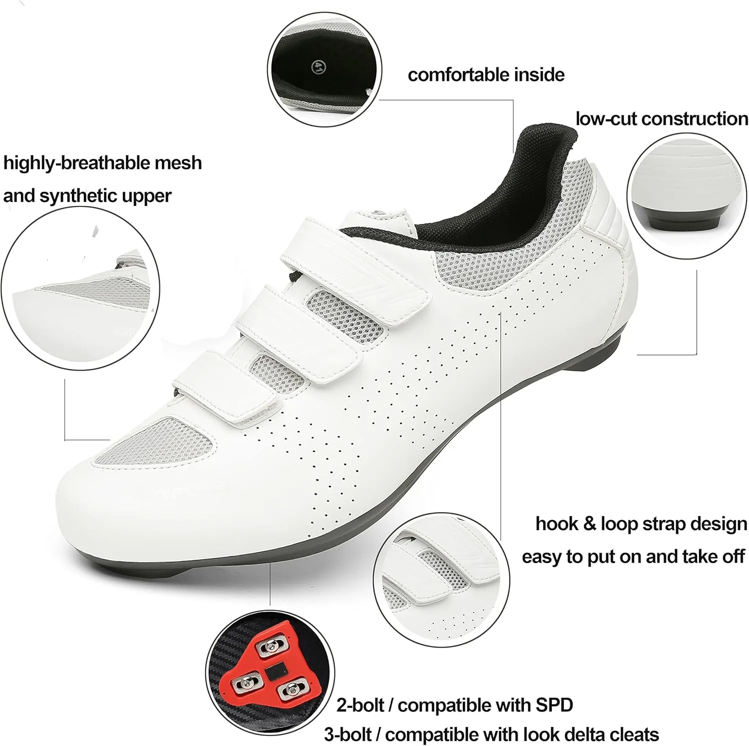 Honosuker Women's Men's Cycling Shoes Compatible with Peloton Delta SPD Spin Road Bike Bicycle Shoes