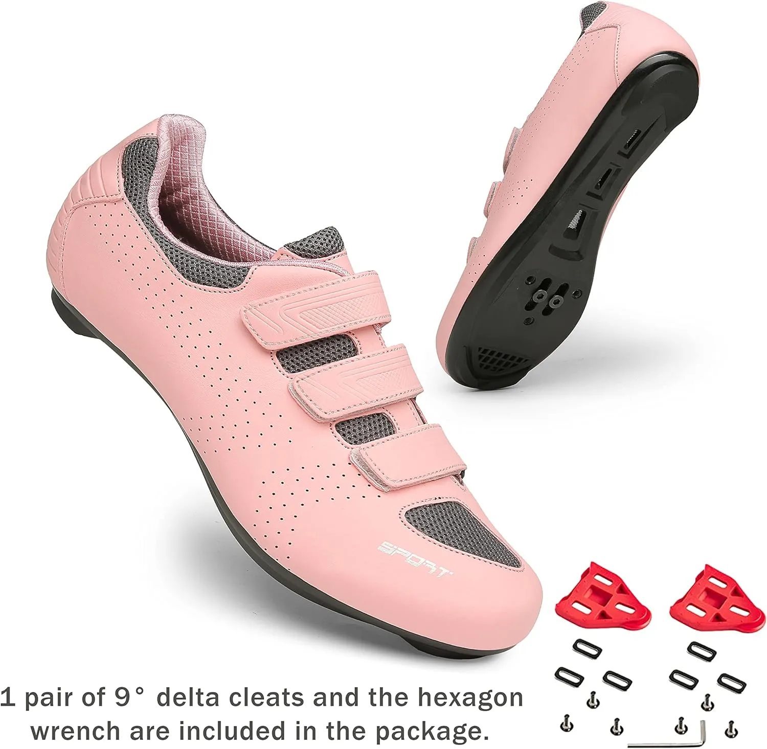 Honosuker Women's Men's Cycling Shoes Compatible with Peloton Delta SPD Spin Road Bike Bicycle Shoes